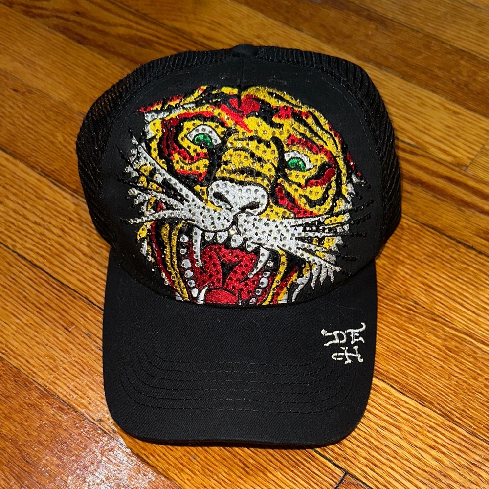 Ed Hardy Black Tiger Embroidered Cap